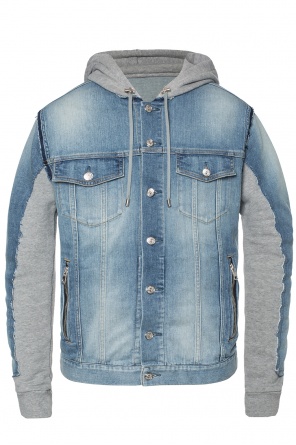 Sweatshirt with denim jacket effect, zdjęcie 1 Sweatshirt with denim jacket effect od Balmain